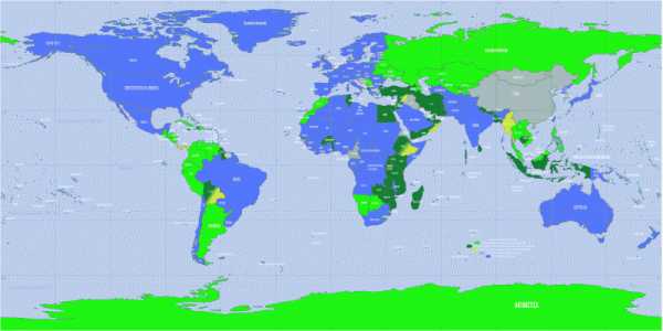 Безвизовые страны на карте
