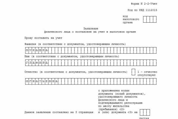 Образец заполнения формы 1112015 для иностранного гражданина