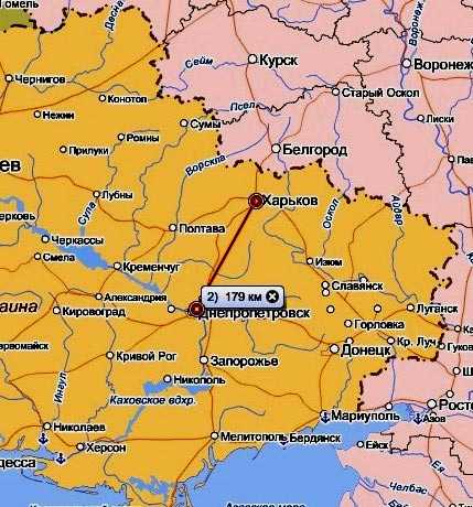 Курск граница с украиной расстояние по прямой