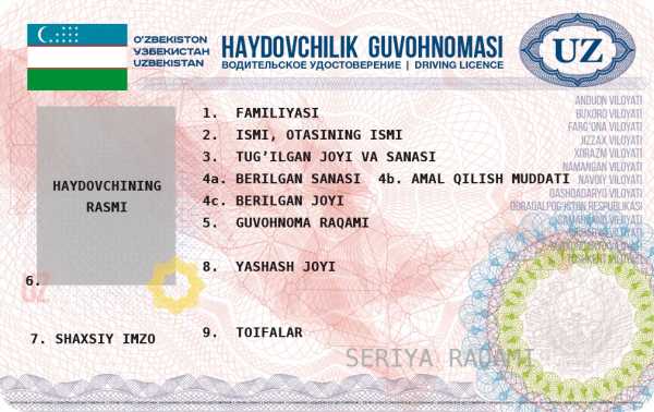 Новые водительские права в узбекистане
