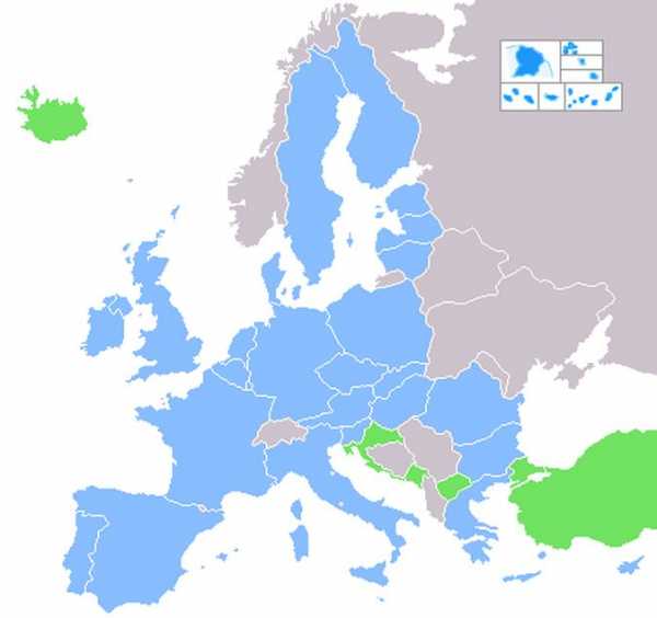 Страны входящие в ес на карте